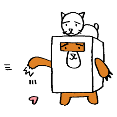 [LINEスタンプ] シロ箱クマと猫の画像（メイン）