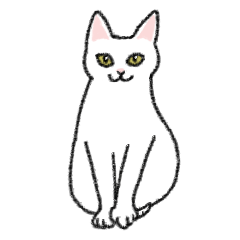 [LINEスタンプ] 白い猫と日常