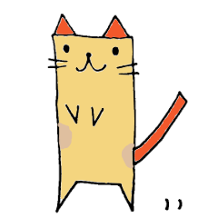 [LINEスタンプ] しかくいネコ
