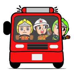 [LINEスタンプ] firefighter and rescue team
