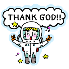 [LINEスタンプ] Spaceman001 (EN)