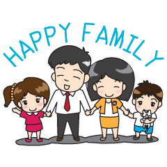 [LINEスタンプ] Happy Family(ENG)の画像（メイン）