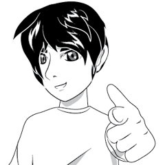 [LINEスタンプ] Cartoon Boy anime drawing v.update