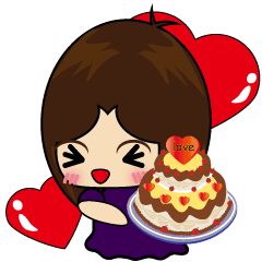 [LINEスタンプ] egg head girl Chinese valentine's day