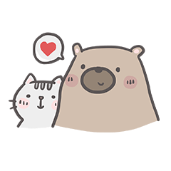 [LINEスタンプ] Mr. bear and his cutie cat