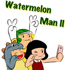 [LINEスタンプ] Watermelon Man 2 (EN)