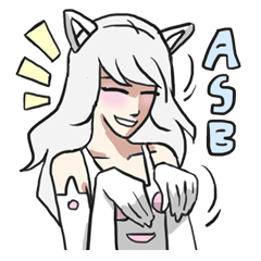 [LINEスタンプ] AsB - Neko Girls Cat Cafe！の画像（メイン）