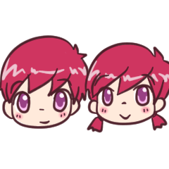 [LINEスタンプ] the pink boy and girl