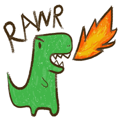 [LINEスタンプ] Crayon Dino: The Original Big-T