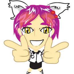 [LINEスタンプ] cartoon little cat girl