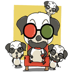 [LINEスタンプ] Panda dog ( un un )