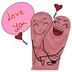 [LINEスタンプ] Fingers of love (Eng)