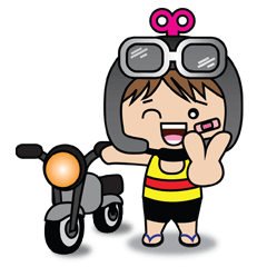 [LINEスタンプ] Race bike family#1