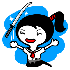 [LINEスタンプ] Samurai Schoolgirl