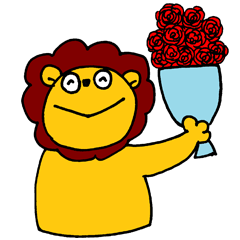 [LINEスタンプ] のんびりライオンくん