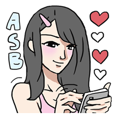 [LINEスタンプ] AsB - Boys ＆ Girls (Everyday Social)
