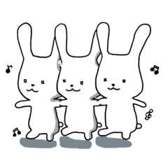 [LINEスタンプ] わたしとあなたと白うさぎ