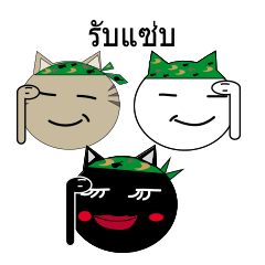 [LINEスタンプ] 3 soldiers cats