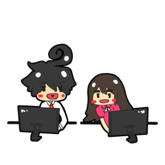 [LINEスタンプ] My wife and me Workday It was sweet (EN)