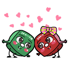 [LINEスタンプ] Mr. Green ＆ Miss Red