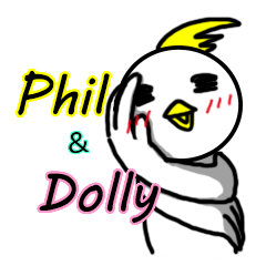 [LINEスタンプ] Phil Bird 2 - Phil ＆ Dolly(en)