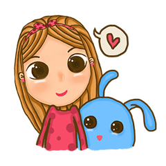 [LINEスタンプ] Wan and her doll (EN)