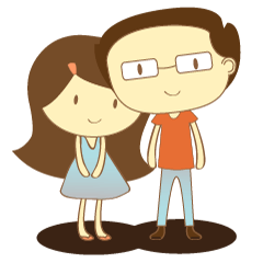 [LINEスタンプ] Just the 2 of us (Eng)