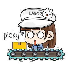 [LINEスタンプ] Factory Girl (EN)