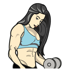 [LINEスタンプ] Bodybuilding girl (TH)