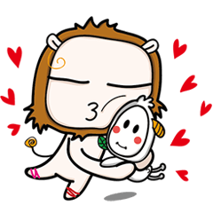 [LINEスタンプ] The lion and sheep so happy