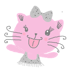 [LINEスタンプ] Sweet pink cat ＆ rabbit