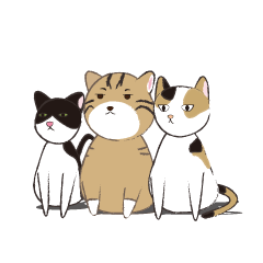 [LINEスタンプ] Three stray cats