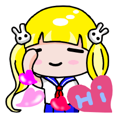 [LINEスタンプ] Love Funny yellow haired girl