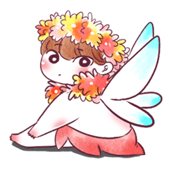 [LINEスタンプ] Flower Fairy GuGu - English Ver.