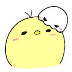 [LINEスタンプ] ひよこ と からすけ