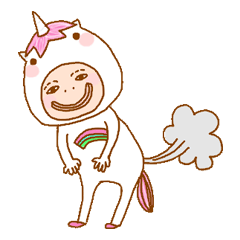 [LINEスタンプ] man in the unicorn suit