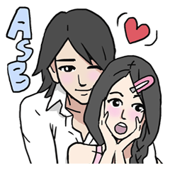 [LINEスタンプ] AsB - Comic Girls (My Close Guys！)