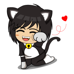 [LINEスタンプ] Katza Love Love (V.eng)