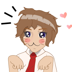 [LINEスタンプ] Cartoon Boy anime drawing v.color update