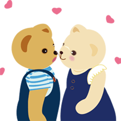 [LINEスタンプ] teddy bear-teddy＆kelly