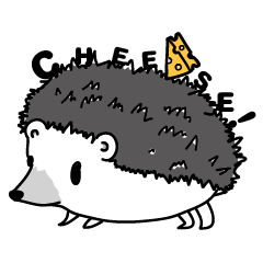 [LINEスタンプ] A little hedgehog！Cheese！