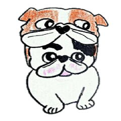 [LINEスタンプ] フレブル★まゆげ犬どん③