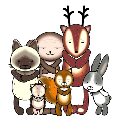 [LINEスタンプ] Simple is the VERY Poor Poor Animalsの画像（メイン）