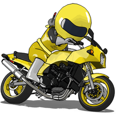[LINEスタンプ] 幸せの黄色いバイクの画像（メイン）