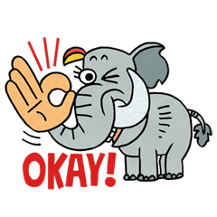 [LINEスタンプ] Elephant nose magic nose！