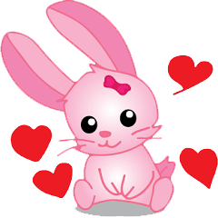 [LINEスタンプ] pink bunny cute