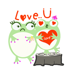 [LINEスタンプ] Mr.＆Mrs.Green Frog