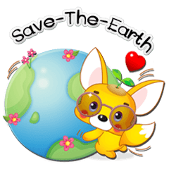 [LINEスタンプ] Foxy : Save The Earth.