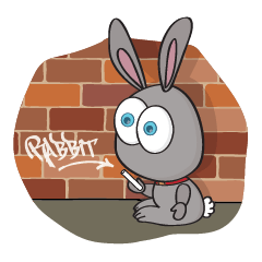 [LINEスタンプ] 3-O ＆ Rabbit: Rabbit Edition