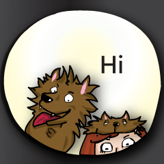 [LINEスタンプ] When the wolf encounter her